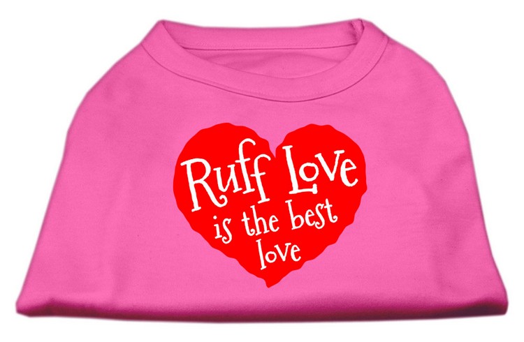 Ruff Love Screen Print Shirt Bright Pink XS